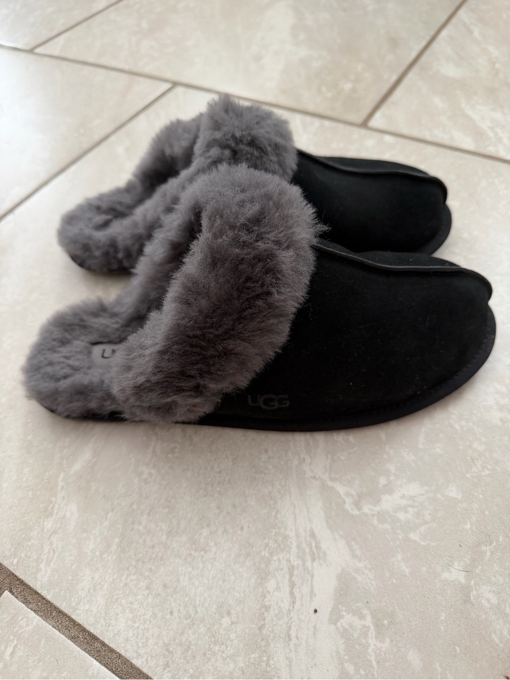 UGG Black Slip-On Shearling Mule Slippers